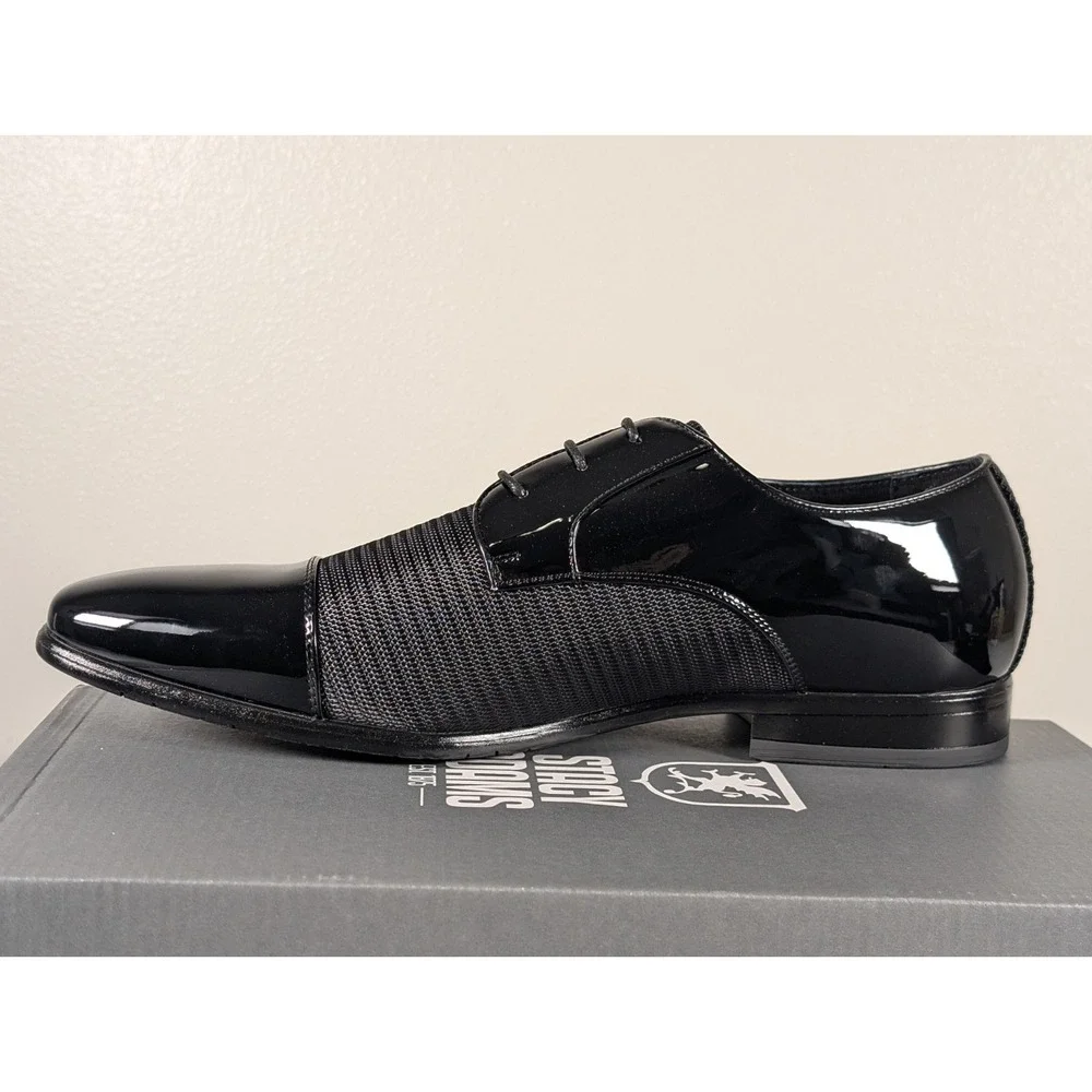 Stacy Adams Pharaoh Oxford Cap Toe Men's 13 WIDE Black Dress Shoes 25530-001